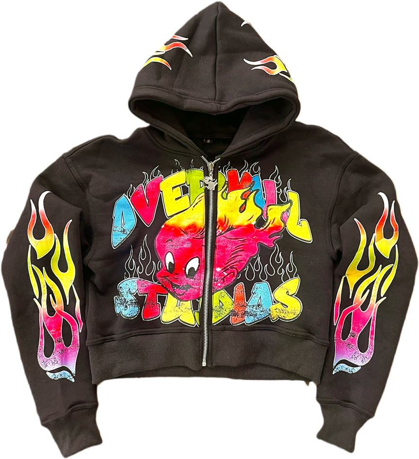 “HEATING UP” Women’s Zip Hoodie (BLACK)