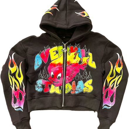 “HEATING UP” Women’s Zip Hoodie (BLACK)